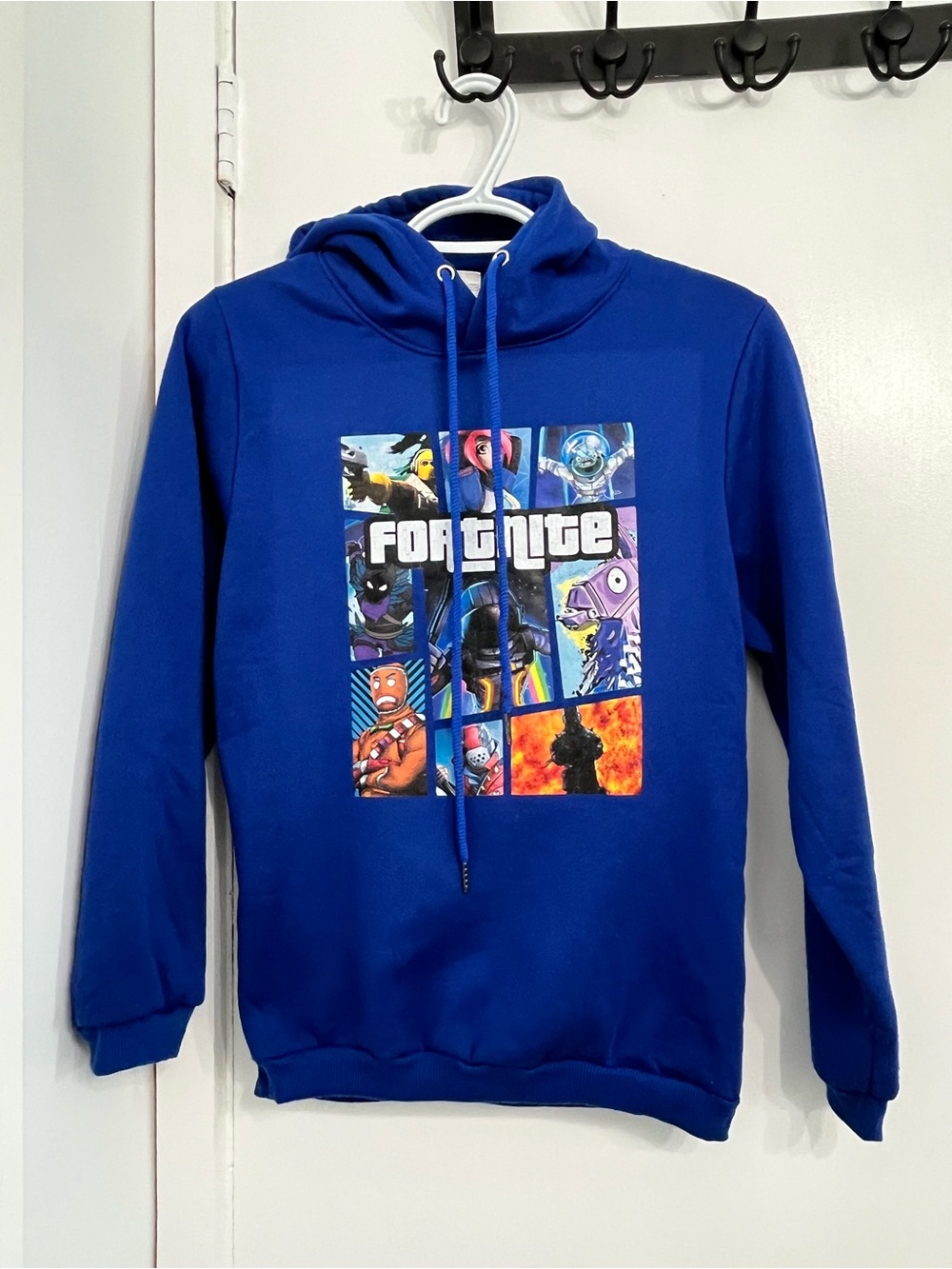 Fortnite Boys Graphic Hoodie Blue Pullover Sweatshirt XL Gaming Hoodie